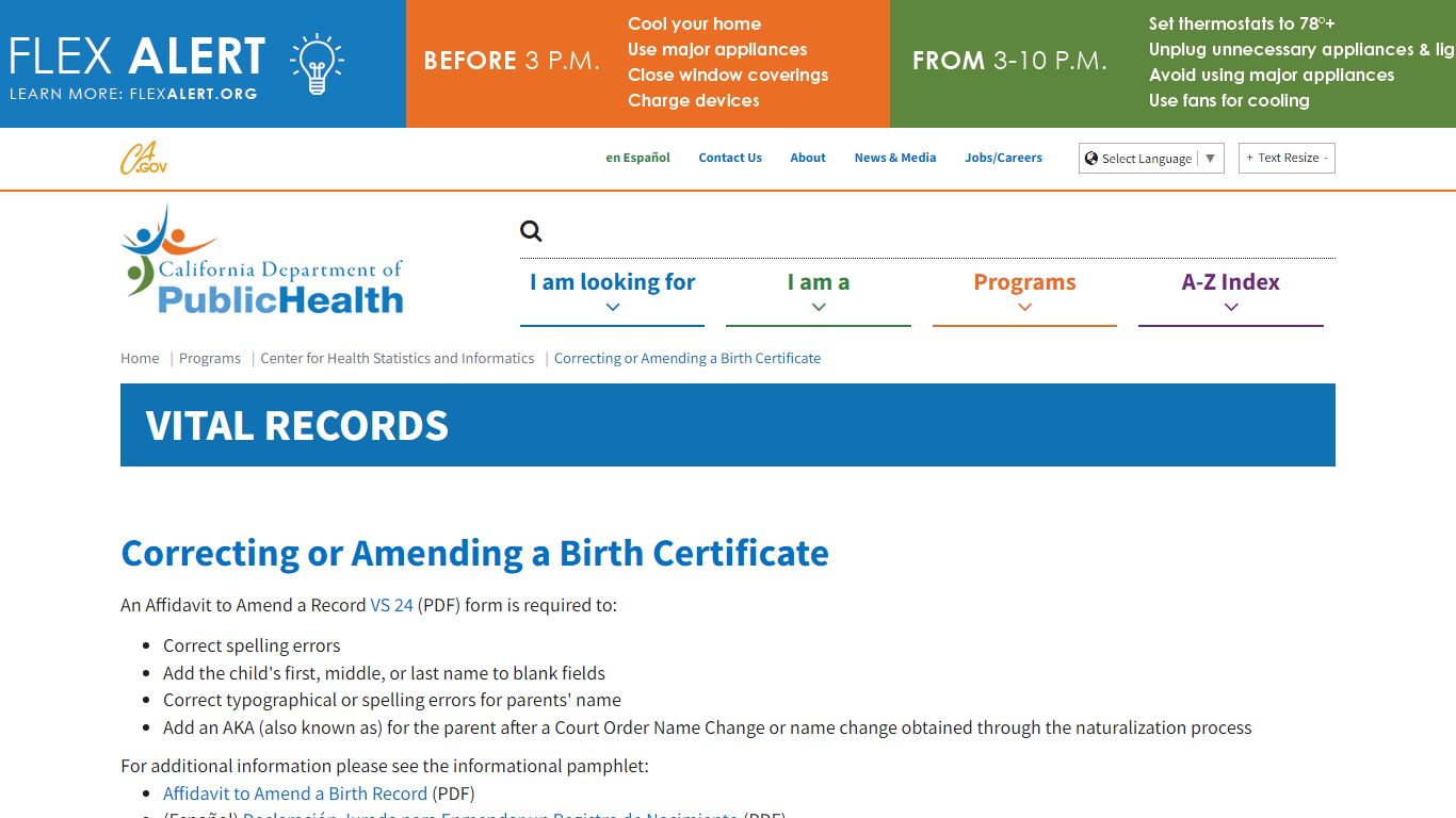 Correcting or Amending a Birth Certificate - California